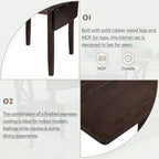 3-Piece Wood Drop Leaf Dining Table Set With 2 X-Back Chairs - 47.3x29.5x29.5inch
