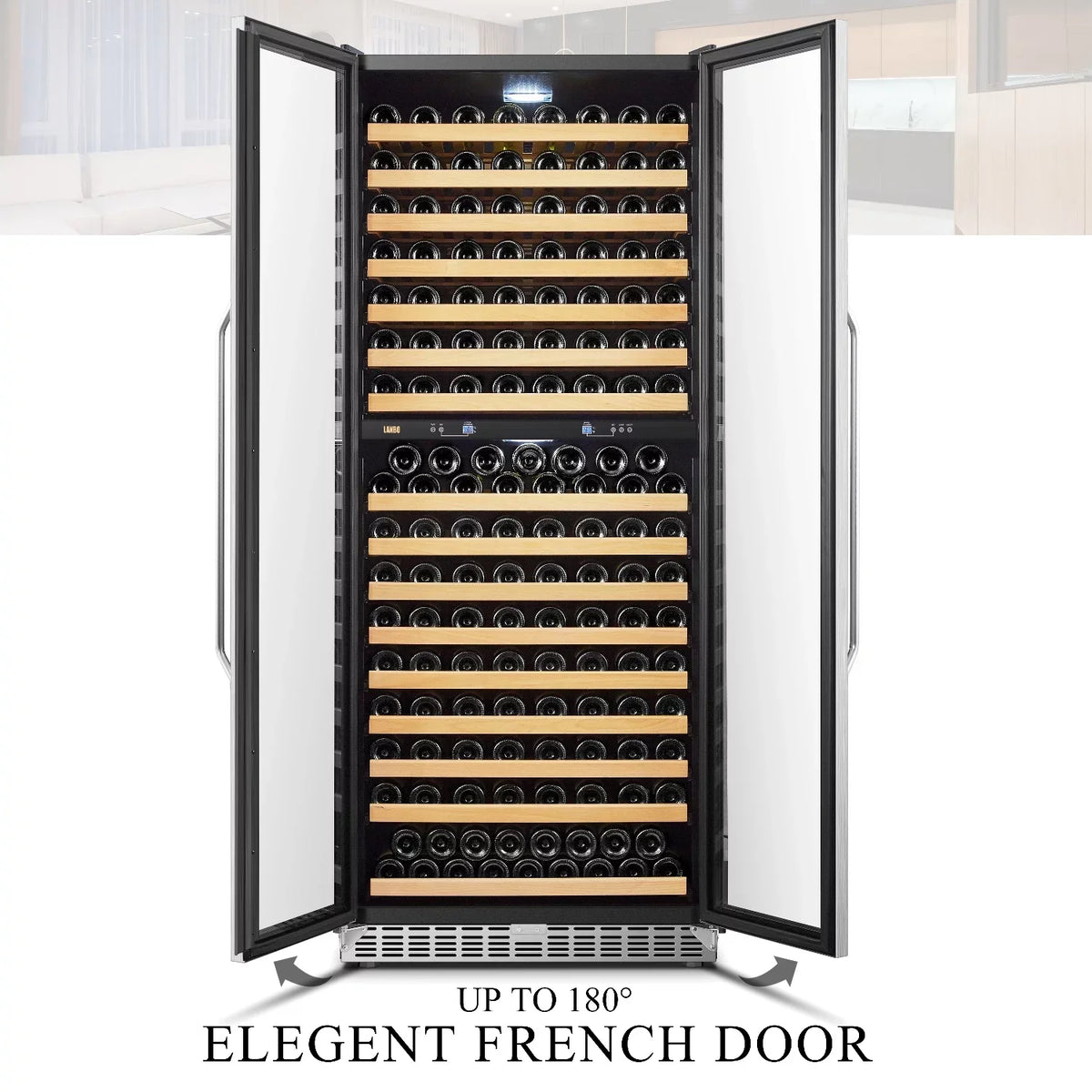 Lanbo 32 Inch 287 Bottle Dual Zone Compressor Freestanding Wine Refrigerator - LW328DD