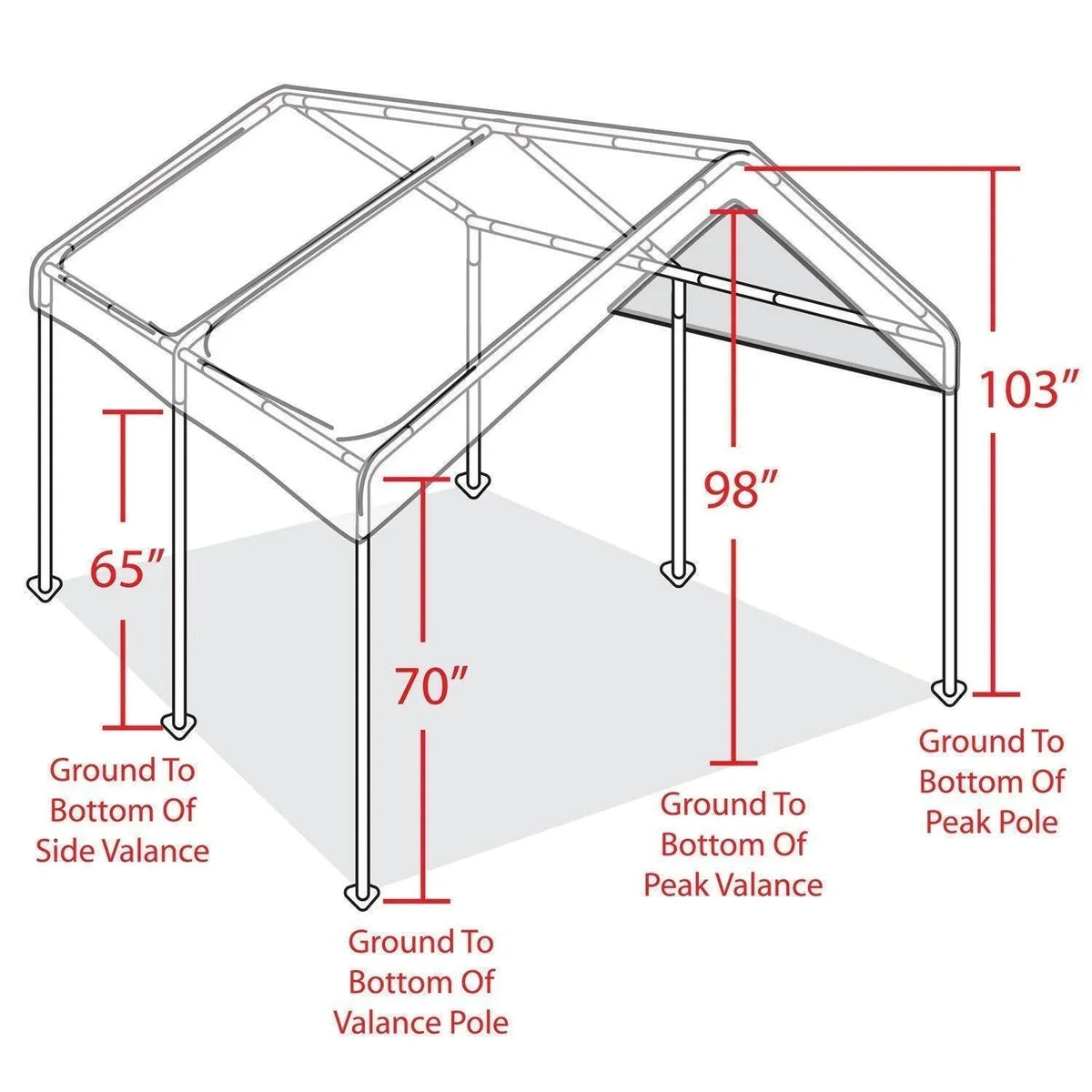 Caravan Canopy Sports Portable Garage Heavy Duty Shelter, White, 10x20 ft - Domain