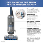 Shark Vertex DuoClean PowerFin Upright Vacuum With Powered Lift-Away And Self-Cleaning Brushroll - AZ2000
