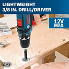 BOSCH 12V Max Cordless Drill/Driver And Impact Driver Combo Kit With 2 Batteries, Charger And Case - CLPK22-120