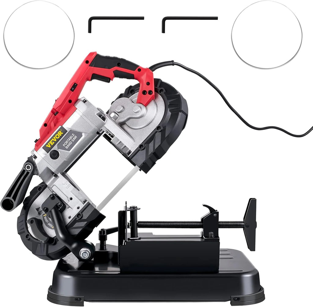 Portable Band Saw 110V 10 Amp 5 Inch Cutting Capacity With Removable Alloy Steel Base
