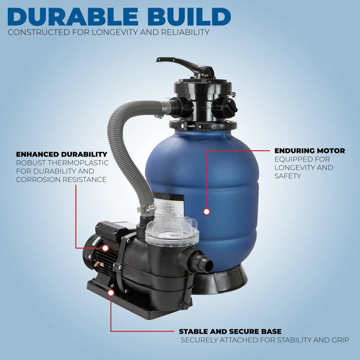 XtremepowerUS 13in Sand Filter Pool Pump 3/4HP