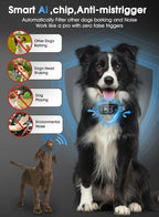 Smart Dog Bark Collar With 4 Training Modes, 5 Sensitivity Levels, Waterproof, Magnetic Charging - Black