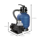 XtremepowerUS 13in Sand Filter Pool Pump 3/4HP