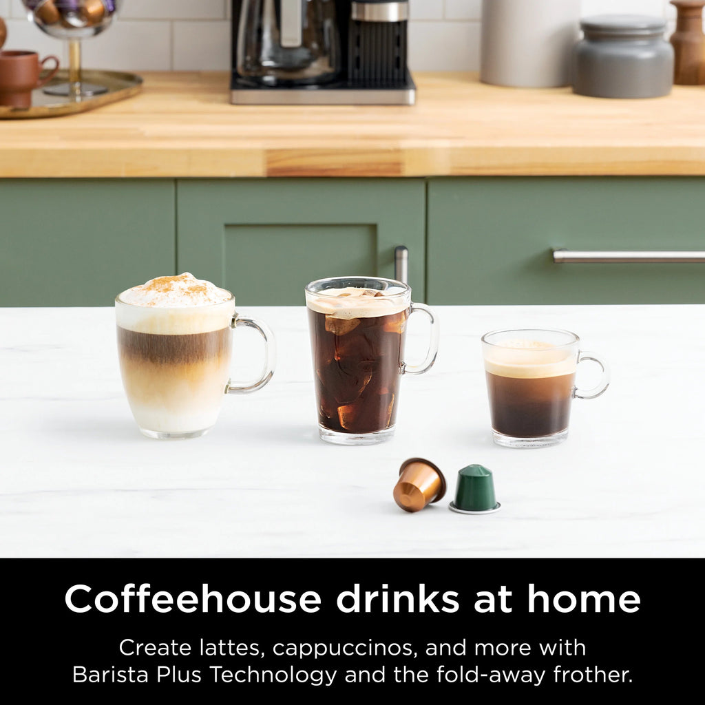 Ninja Espresso & Coffee Barista System, Single-Serve And 12-Cup Carafe, Nespresso Capsule Compatible - CFN601