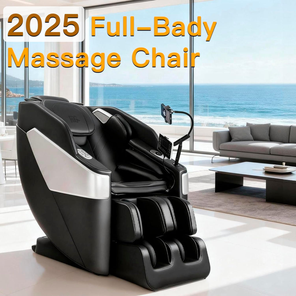 F&G Full Body Zero-Gravity SL Track Massage Chair With 5 Level Heating And Foot Rollers