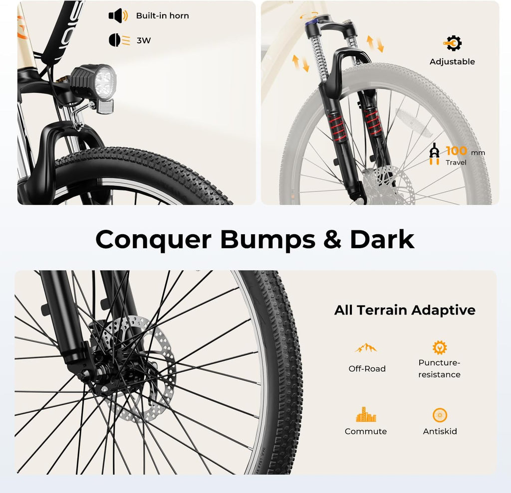 500W Electric Bike With 40-Mile Range And 20 MPH Top Speed - EB5