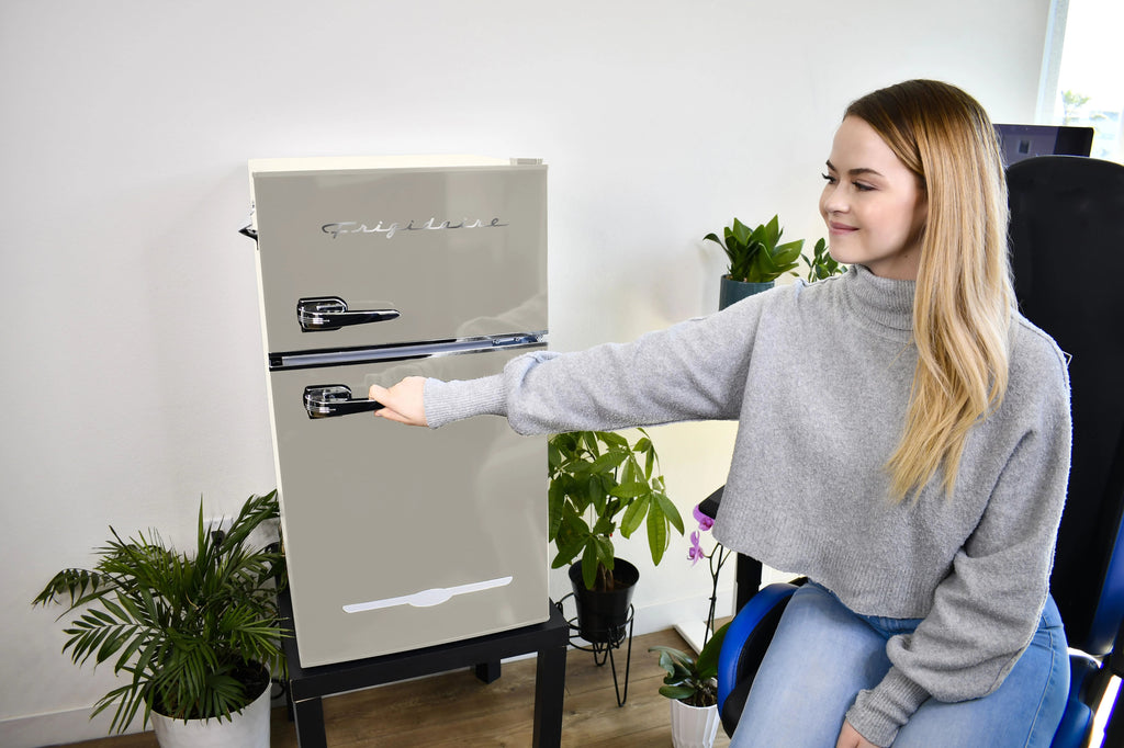 Frigidaire 3.1 Cu. Ft. 2-Door Retro Compact Refrigerator With Built-In Side Bottle Opener - Cream