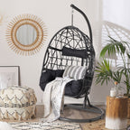 Haverchair Outdoor Patio Wicker Egg Chair With Stand And Cushion