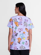 Care Bears Women's Halloween Scrub Top with Short Sleeves, Sizes S-XXXL
