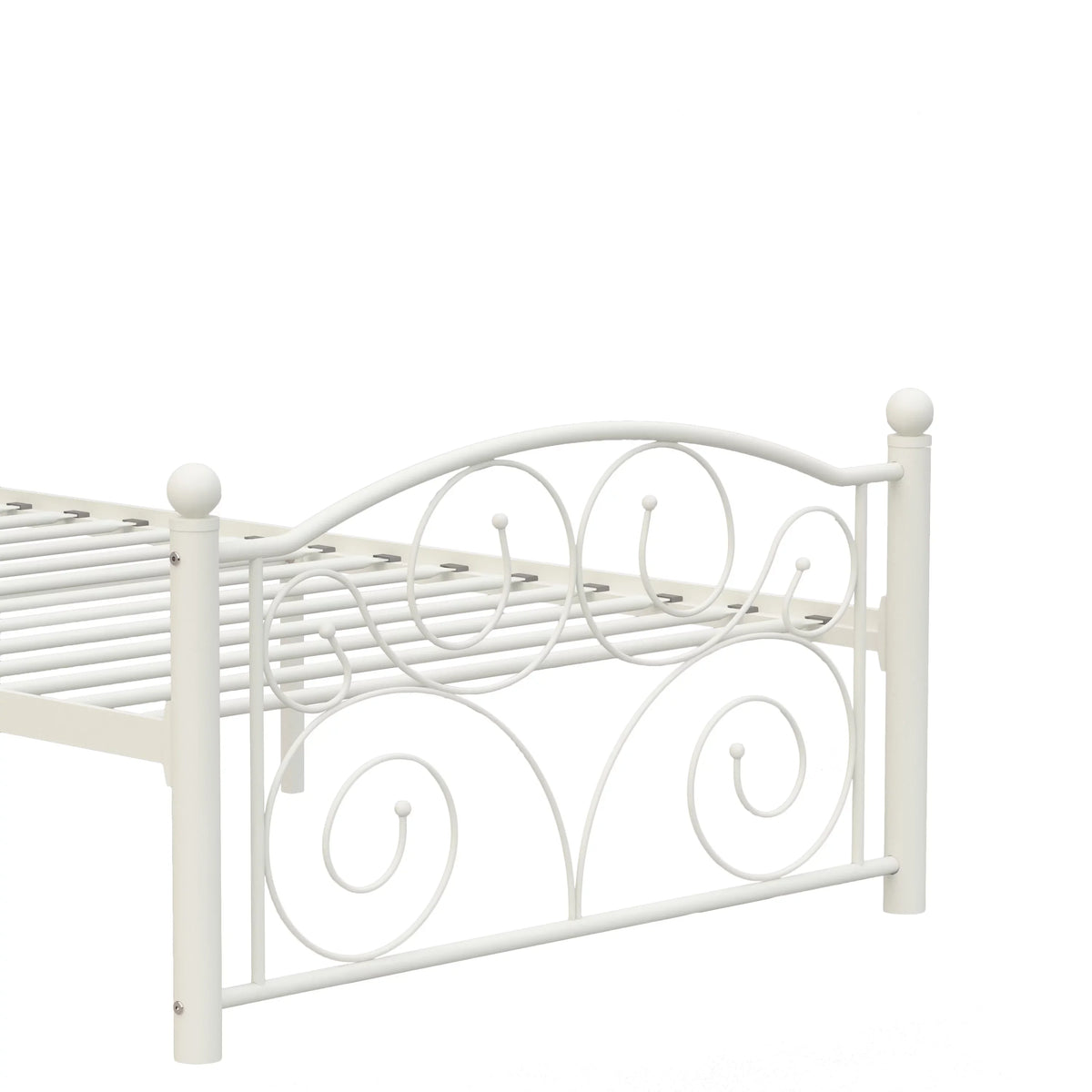 White Twin Size Metal Bed Frame