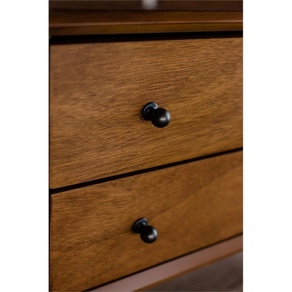 Home Square 4-Piece Set With Small TV Console, Full Wood Bed And Large Nightstand
