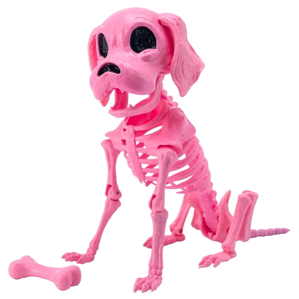 Joyfy 9.8 Inch Halloween Skeleton Dog Skeleton Halloween Decor, Pose-N-Stay Plastic Skeleton Bones with Posable Joints for Hallowmas Decoration Outdoor Haunted House Party