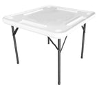 Bene Casa Foldable Domino Table With Built-In Drink Holders, 38 x 38 in, White
