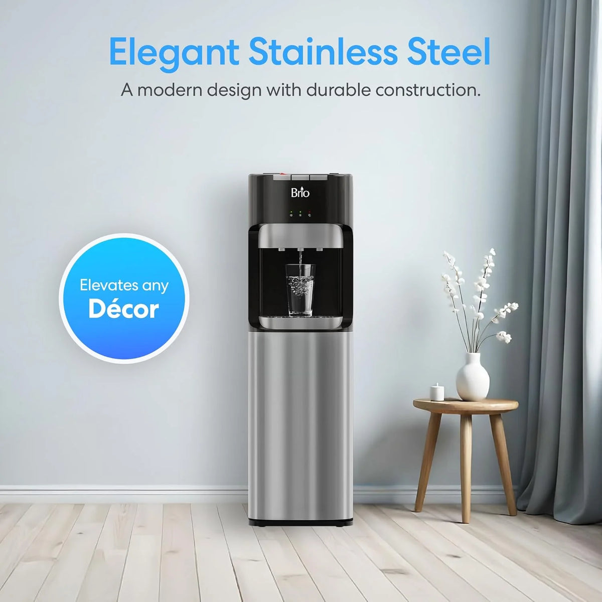 Brio Bottom Loading Water Cooler Dispenser for 3 or 5 Gallon Bottles - Hot, Room and Cold