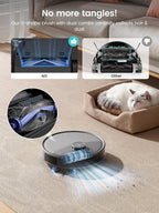 Lefant Robot Vacuum And Mop, 12000Pa Suction, All-In-One Base Station, Dual Spinning Mops - M3L