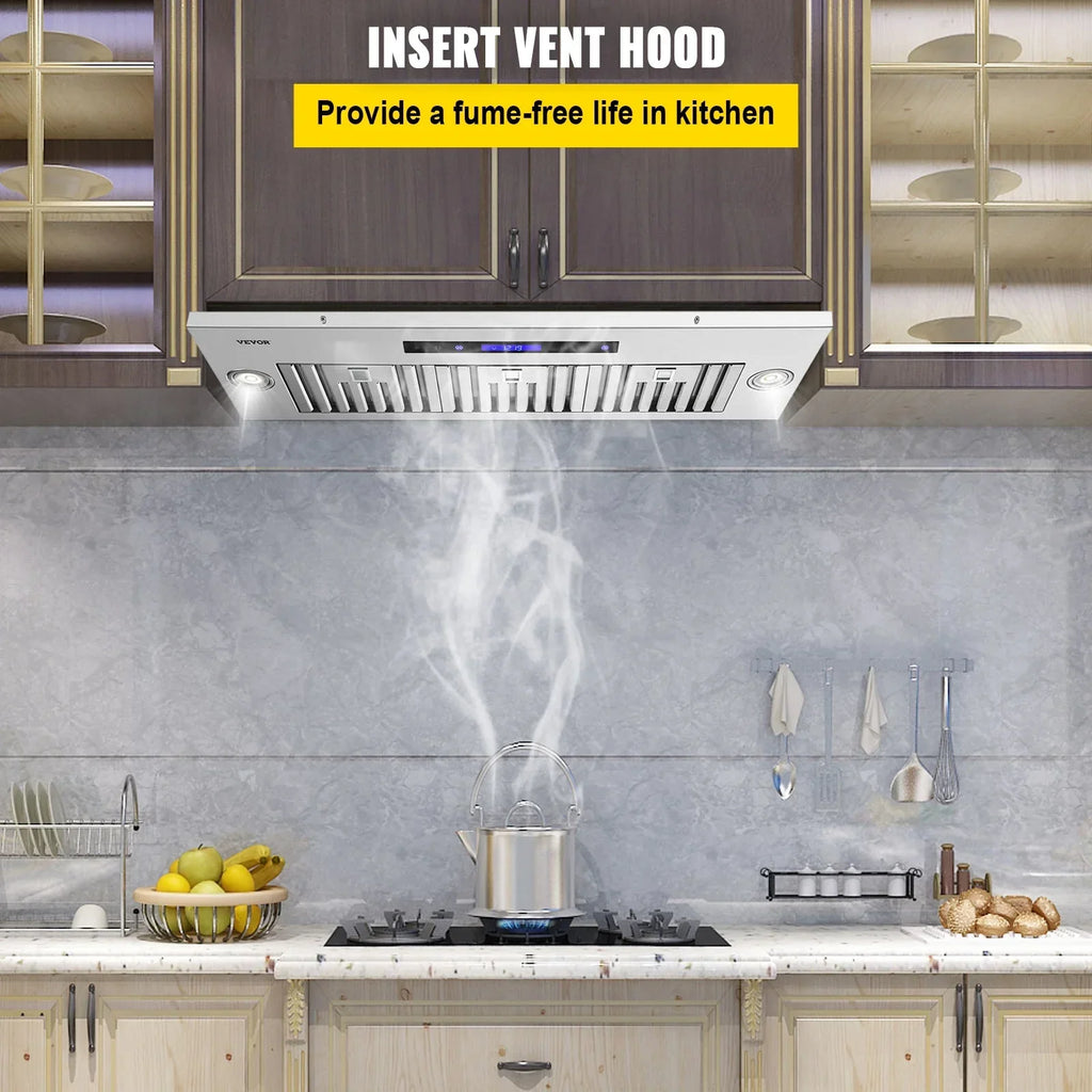 BENTISM Built-In Range Hood Insert 900CFM 36in Touch And Remote Control