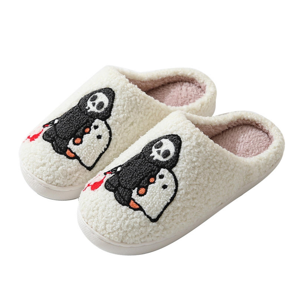 BERANMEY Halloween Slippers for Women Perfect Soft Plush Comfy Warm Slip-On Cute Womens Slippers Indoor Fluffy House Slippers for Women and Men Non-slip Fuzzy Flat Slides