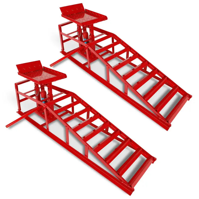 Confote Hydraulic Car Ramps 2PCS, 5-Ton, 10000lbs, Red