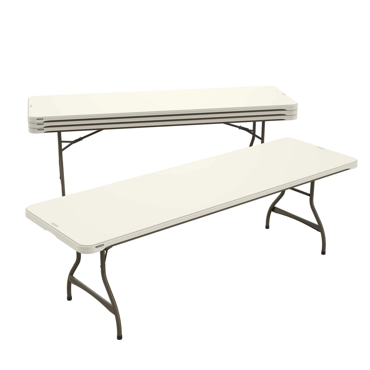 Lifetime 8 Foot Rectangle Nesting Folding Tables, Almond, Set Of 4 - 80707