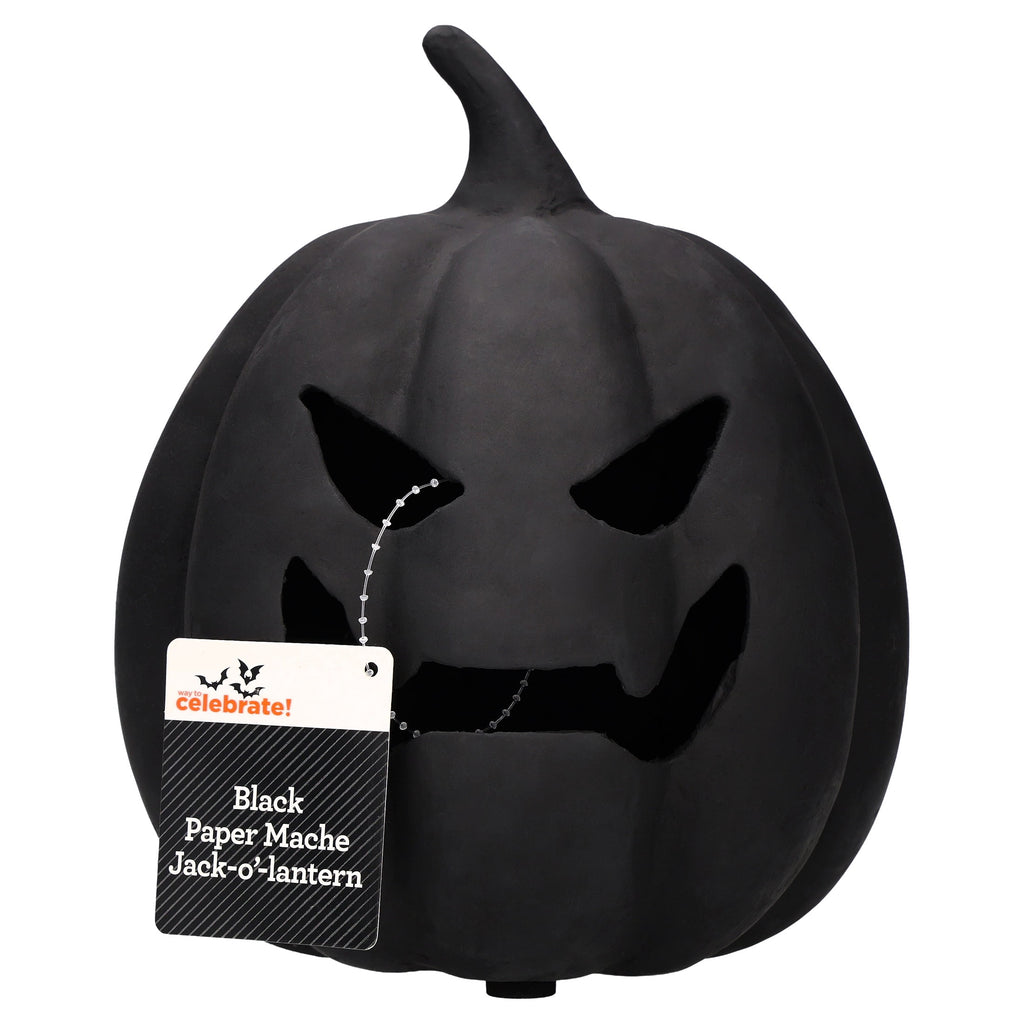 Paper Mache Jack-o'-Lantern Decoration, 8.3", Halloween by Way To Celebrate