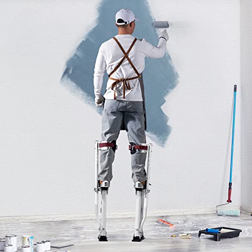 VEVOR Drywall Stilts, 18''-30'' Adjustable Aluminum Tool Stilts With Protective Knee Pads