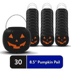 30-Count Jack-o'-Lantern Trick-or-Treat Pail, Black, 8", Halloween by Way To Celebrate