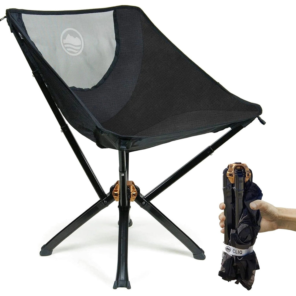 CLIQ Portable Folding Camping Chair, Black, 1 Pack, 300 Lbs - CC01