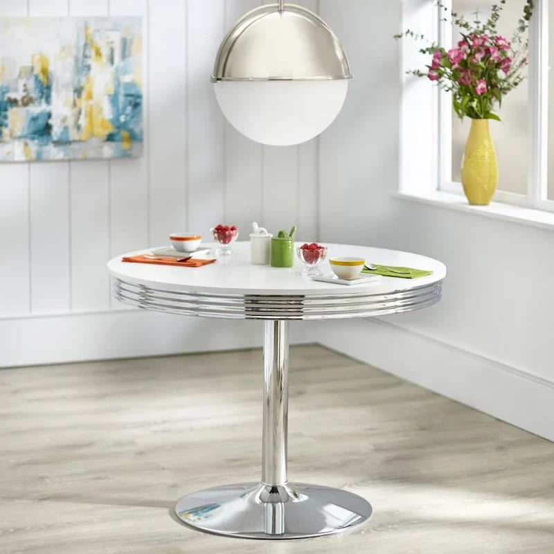 Simple Living 5-Piece Dining Set With Round Table And 4 Chairs - Raleigh Retro