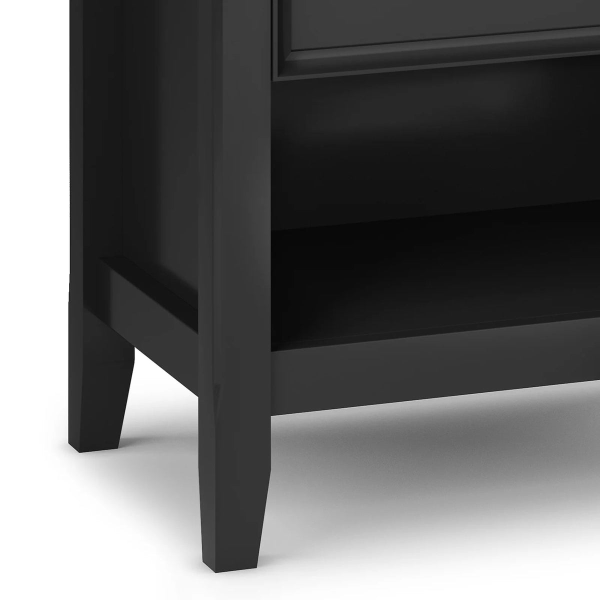Solid Wood Nightstand With 2 Drawers And Open Shelf, 16 in D x 24 in W x 26 in H
