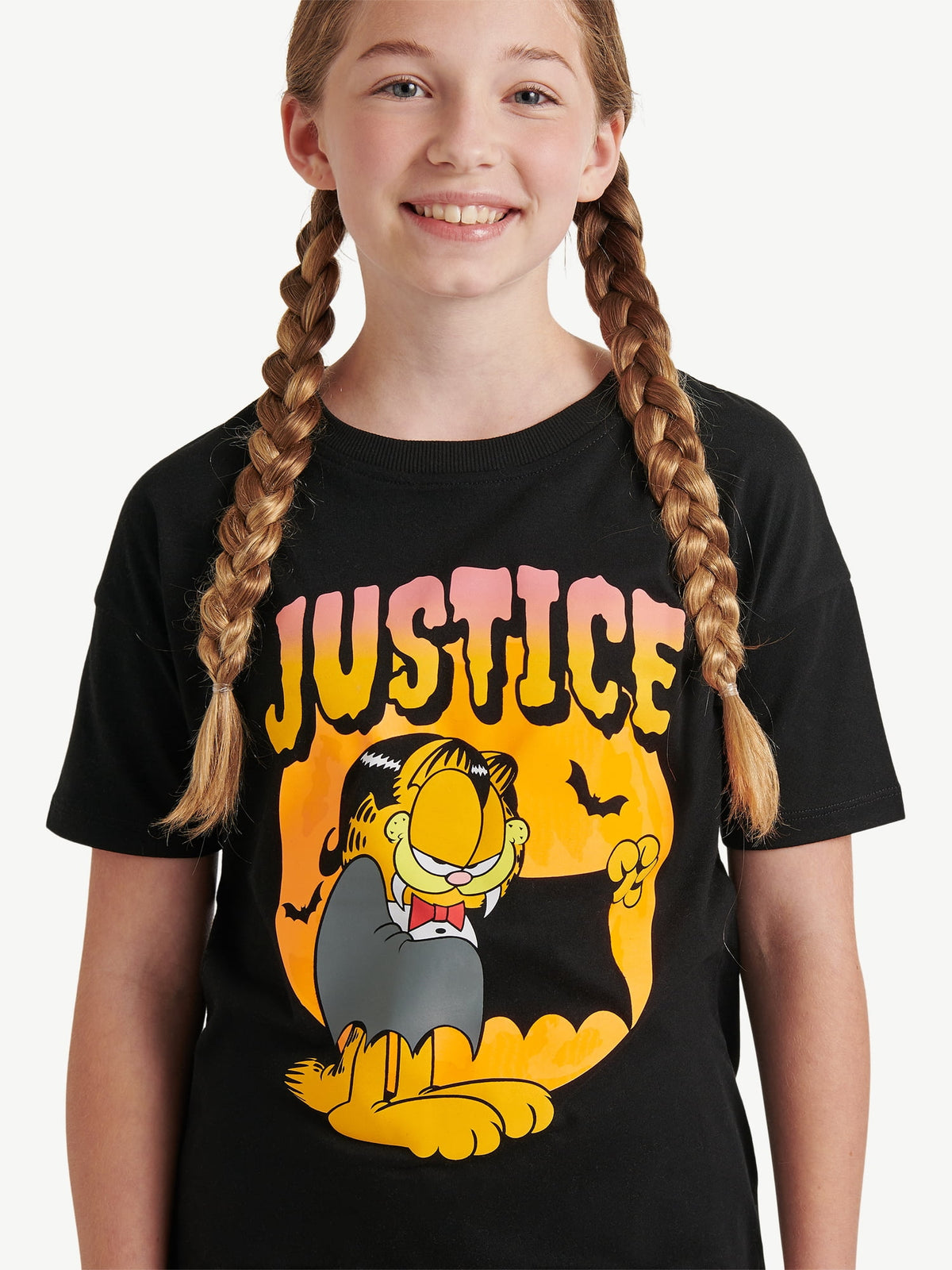 Justice x Garfield Girls Oversized Tee, Sizes XS - XLP