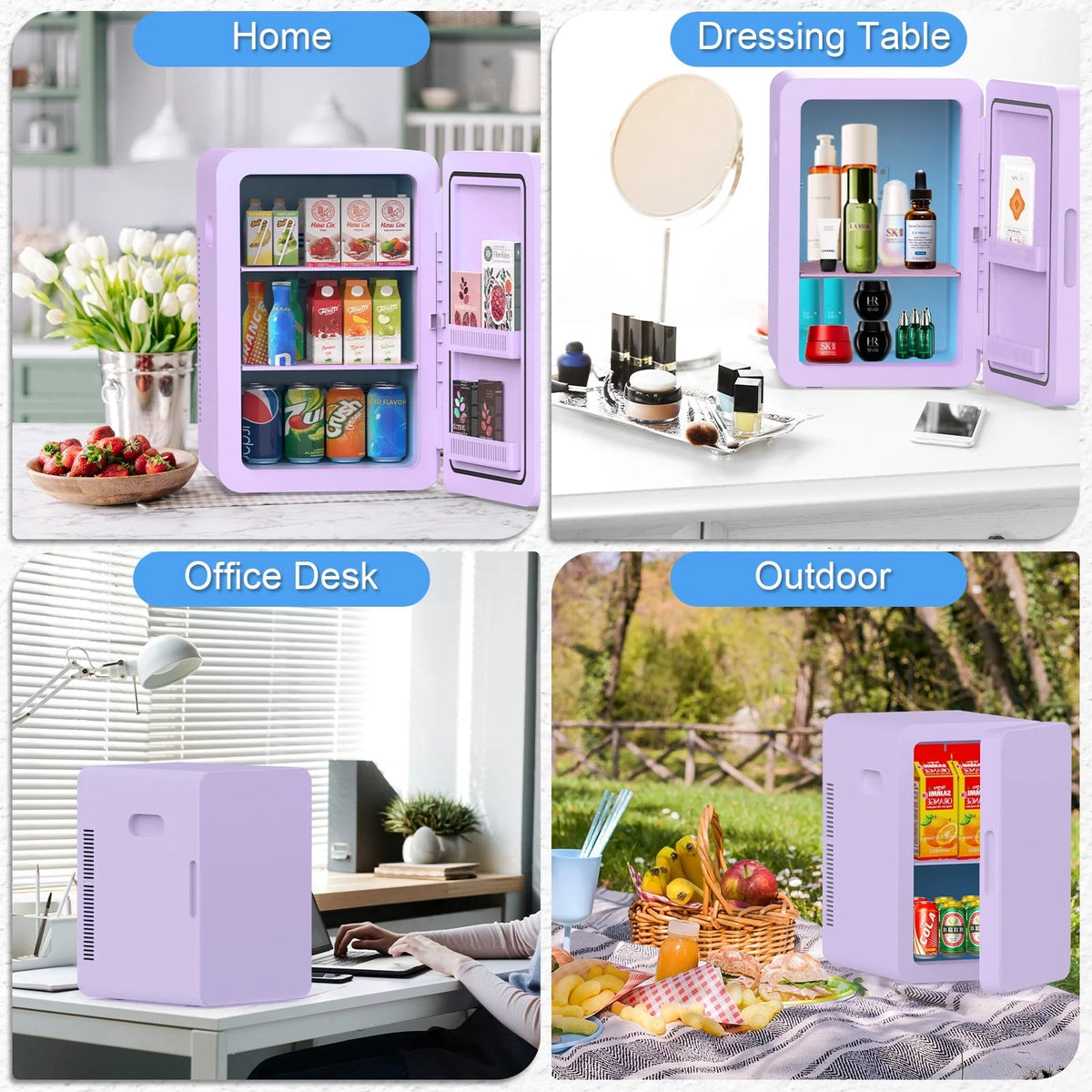 Advwin 22L Compact Mini Fridge Cooler and Warmer - Purple