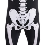 Joyfy Skeleton Costume for Adults, Skeleton Bone Bodysuit Halloween Costumes for Men with Skeleton Hood Mask, Halloween Party Fancy Dress-up