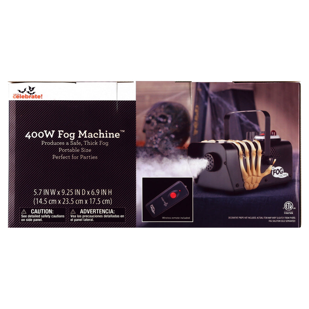 400W Skeleton Hands Fog Machine with Remote Control, Black, Halloween by Way To Celebrate