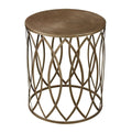 Bailey Street Home Metal Round Side Table, Champagne Antique And Gold, 17 Inches W X 20 Inches H