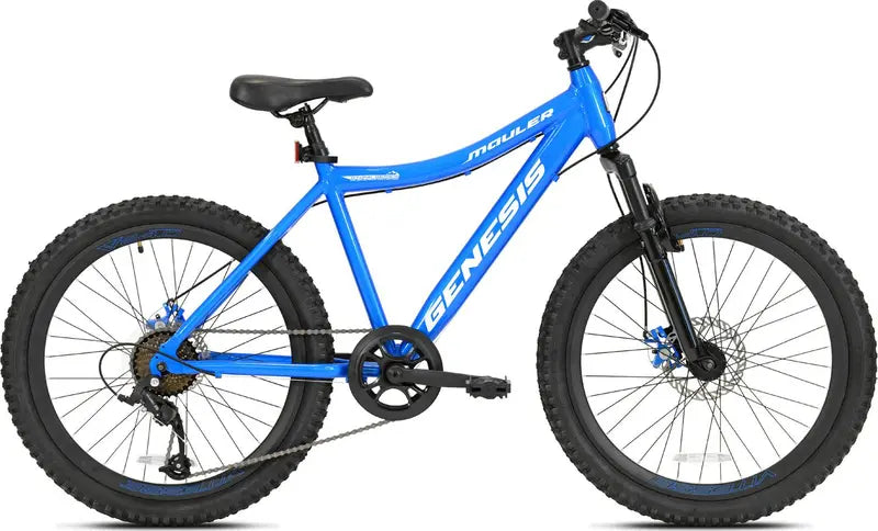 Genesis Boys Mountain Bike, Blue, Aluminum Frame, 24 inch, 8-Speed, Disc Brakes - 92420