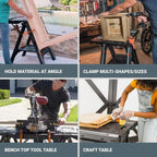 Worx Pegasus 2-in-1 Folding Work Table And Sawhorse With Clamps, 300-1000 lbs Capacity