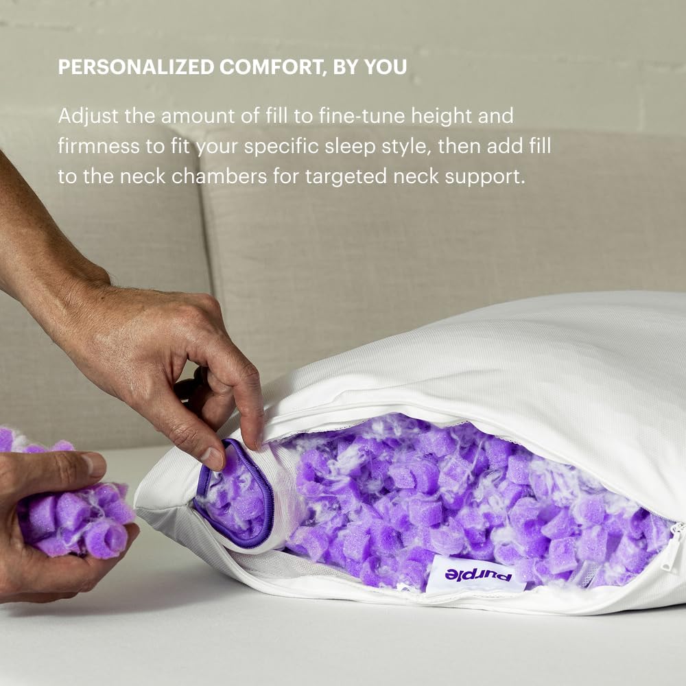 Purple Freeform Pillow - Standard Size, Adjustable Height