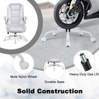 Big And Tall Ergonomic Office Chair, High Back Leather Executive Computer Chair With Padded Flip-Up Arms - 20.87in D x 27.3in W x 47.24in H