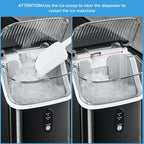 Auseo Countertop Nugget Ice Maker, 35lbs/24H, Self-Cleaning, Black
