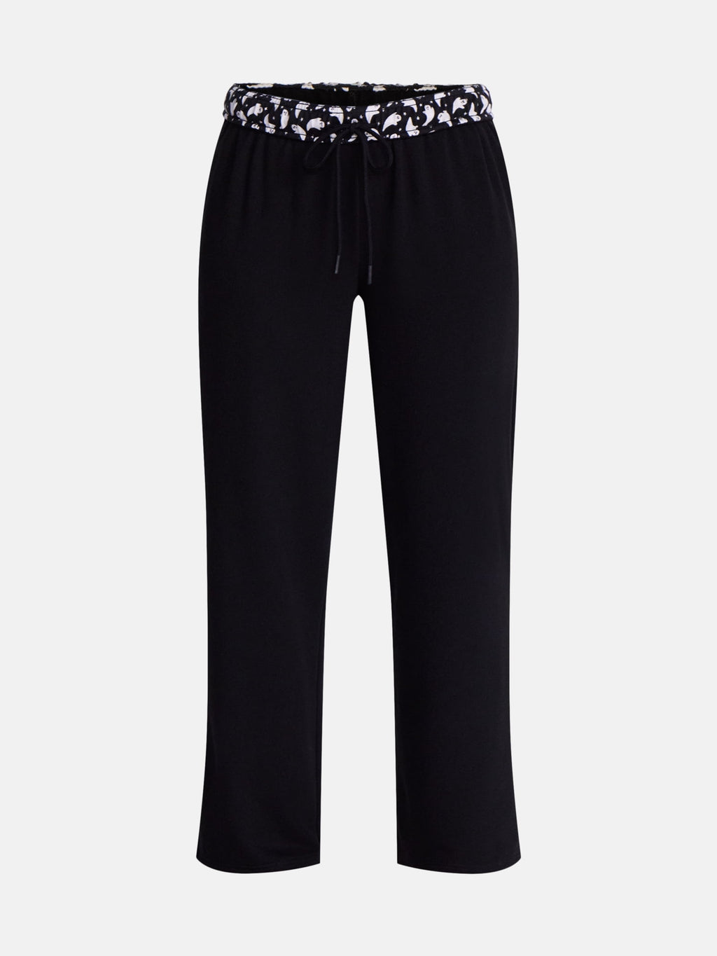 Women’s Halloween Printed Foldover Waistband French Terry Lounge Pants, 29" Inseam