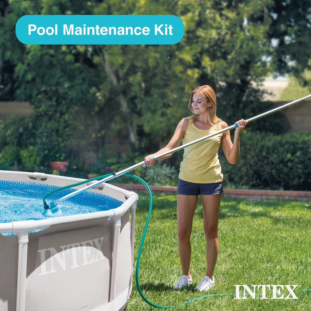 Intex Prism Frame Above Ground Swimming Pool 14ft x 42in With Pump - 26719EH