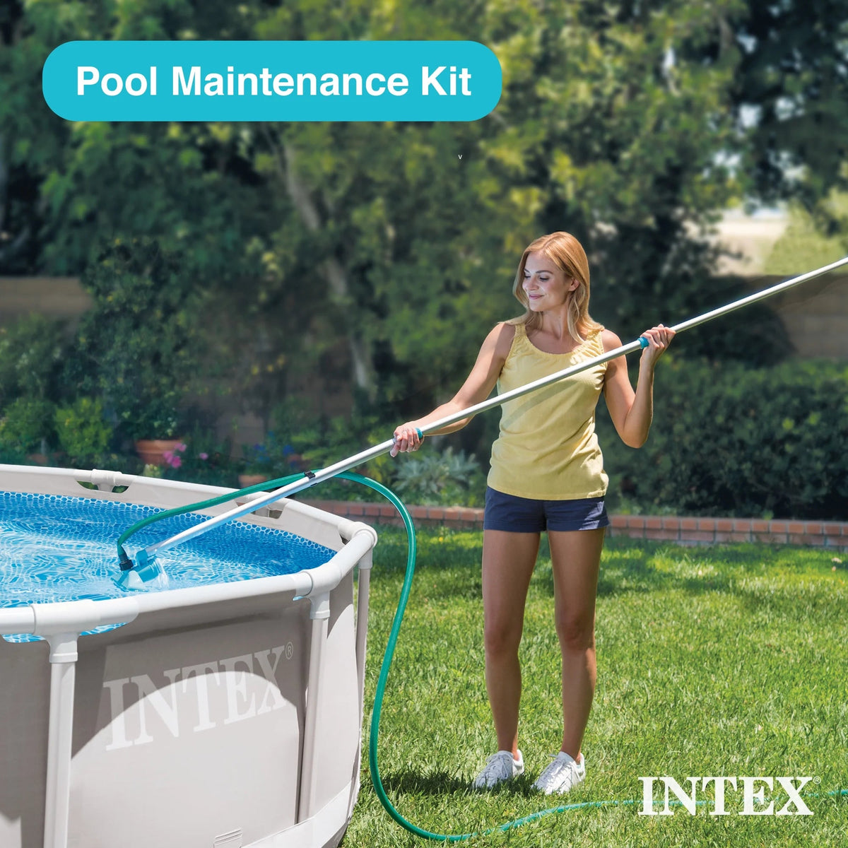 Intex Prism Frame Above Ground Swimming Pool 14ft x 42in With Pump - 26719EH