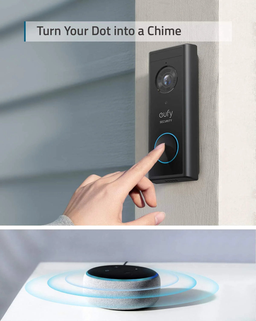 Anker eufy Security Wireless Video Doorbell, Battery-Powered, 2K HD