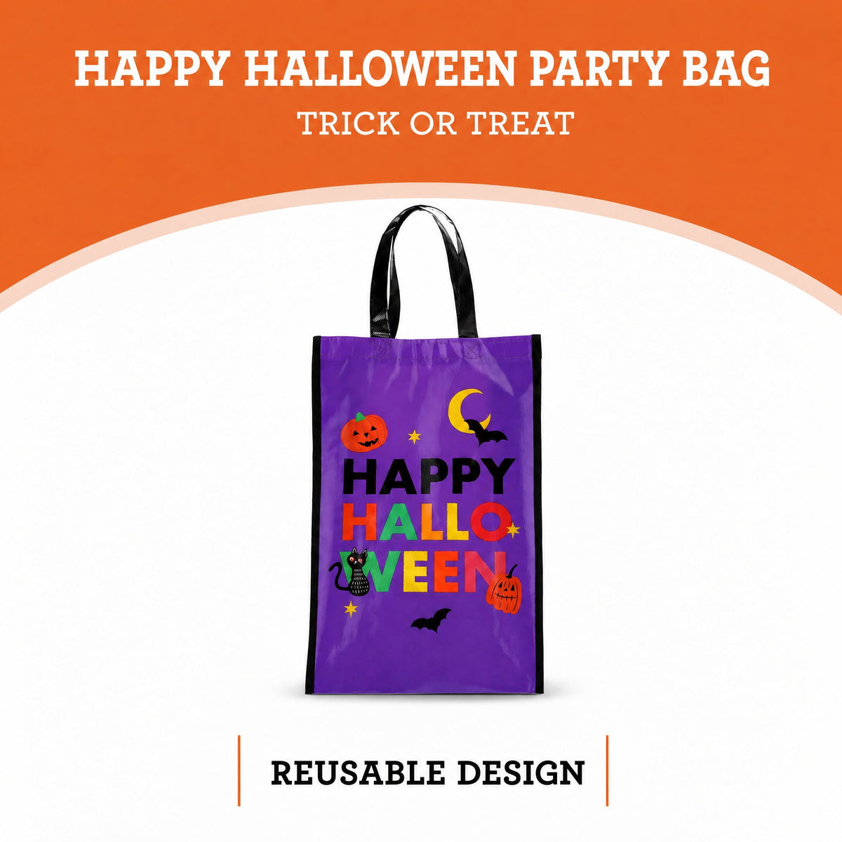 Happy Halloween Trick-or-Treat Party Bag, Multicolor, Halloween by Way To Celebrate