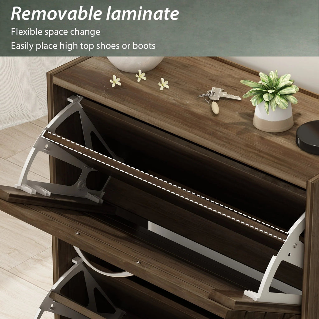 Modern Flip-Down Shoe Storage Cabinet