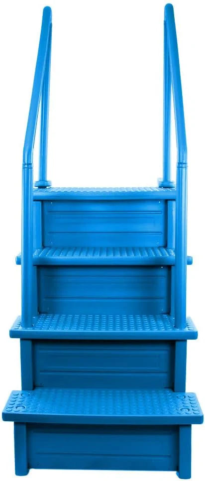Aqua Select Anti-Slip In-Pool Steps, Gray, 28in W x 81in H, 300 lbs Capacity - For Above Ground Pools