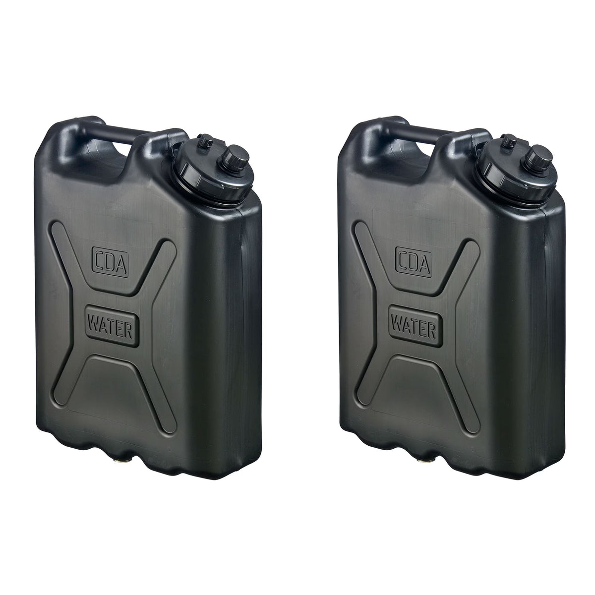 Scepter Heavy Duty Military Style Water Container, 5 Gallon, Black - 2 Pack