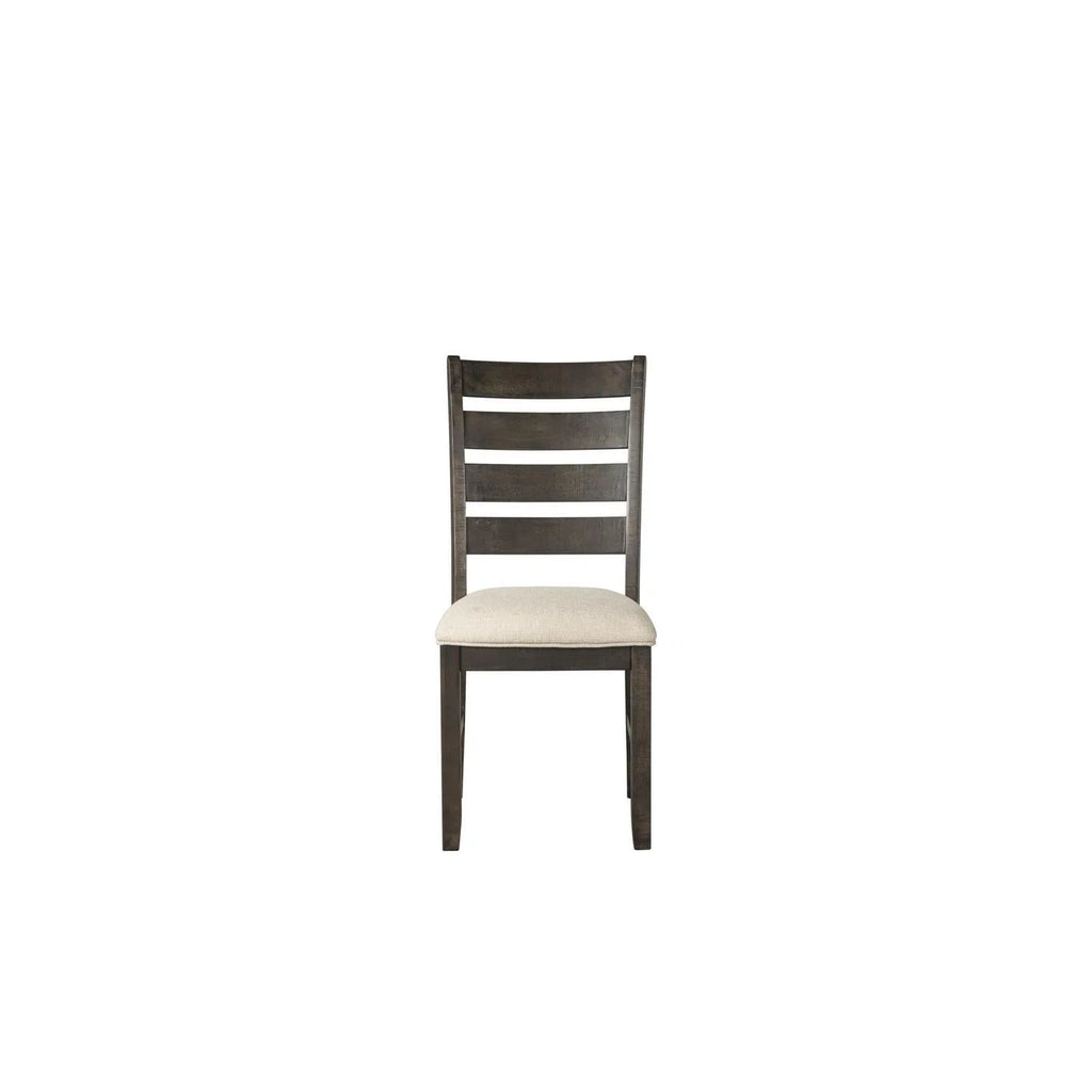 HomeStock Rustic Retreat Side Chair Set - Cream Solid Wood Ladder Back